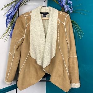 Darjoni faux suede and Sherpa lightweight but warm jacket